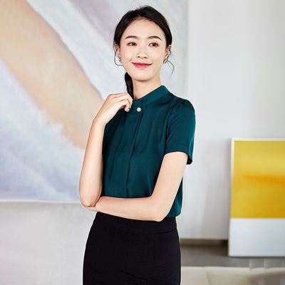 NVCS8002JY女士短袖寸衫韩版OL风职业正装定制短袖广州职业装衬衫定做新款夏季衬衣