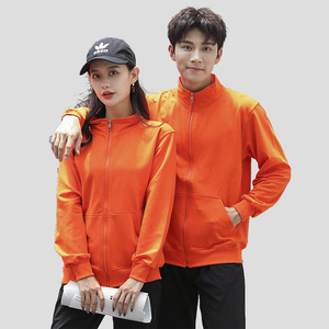 XWH208-2019长袖拉链衫卫衣定制男女同款工作服定制广州针织衫定做卫衣定做厂家秋冬新款长袖卫衣工衣定制印花绣LOGO潮款
