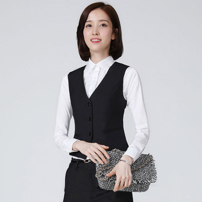 NVXF7127006女士职业装马甲定制广州西服马夹定做厂家商务职业女士西服定制女式西装套装韩版修身定制