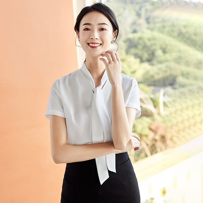 NVCS8009JY职业正装定制短袖广州职业装衬衫定做新款夏季衬衣女士短袖寸衫韩版OL