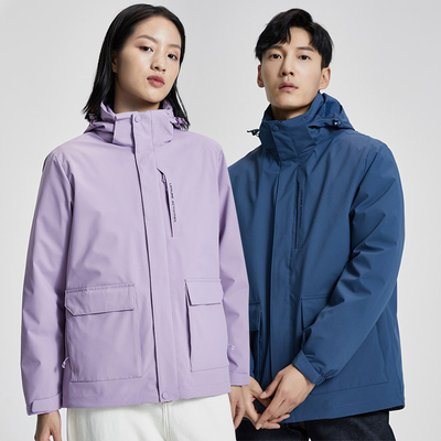 LCFY017广州冬装含内胆冲锋衣定制三合一防护两件套冬季工作服定制工衣定制厂家领头羊定制